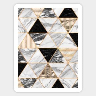 Marble Triangles 2 - Black and White Sticker